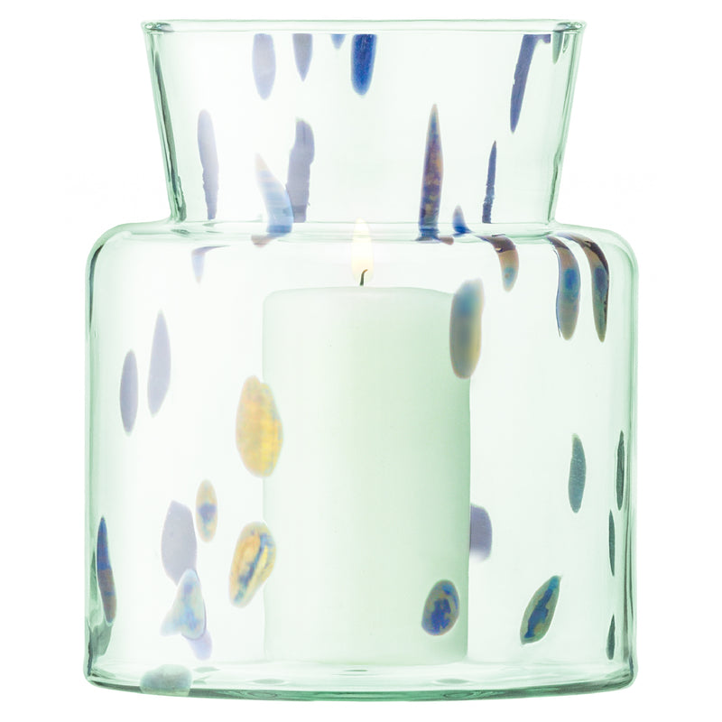 LSA - Sea Glass Vase/Lantern H19cm Ocean Blues