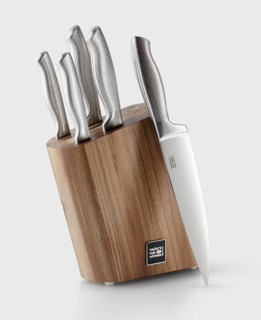 Taylor's Eye Witness - Knife Block set/5 Auckland S/S knives w/Acacia Block