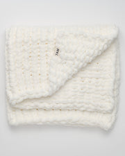 7AM - Hand-Knit Throw - Chenille - Ecru - OS