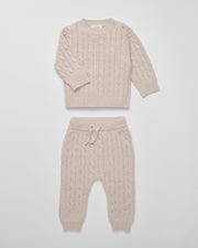 7AM - Cable Chunky Set - Wheat - 12-24M