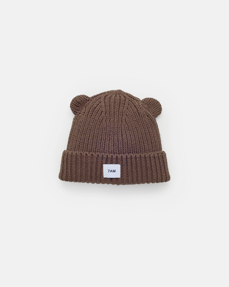 7AM - Chunky Bear Beanie - Brown - Kids