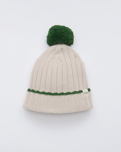 7AM - Chunky Holiday Ribbed Beanie - Wheat, Ivy - 0-6M