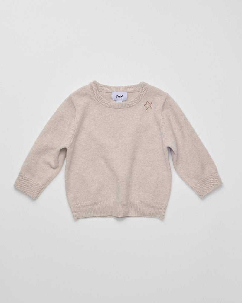 7AM - Crewneck Sweater - Bisque - 12-24M