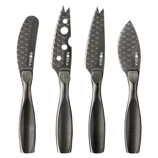 Boska - Monaco+, Cheese Knife Set, Small,  7.8x6.1x0.9" / 19.9x15.5x2.2cm, Black