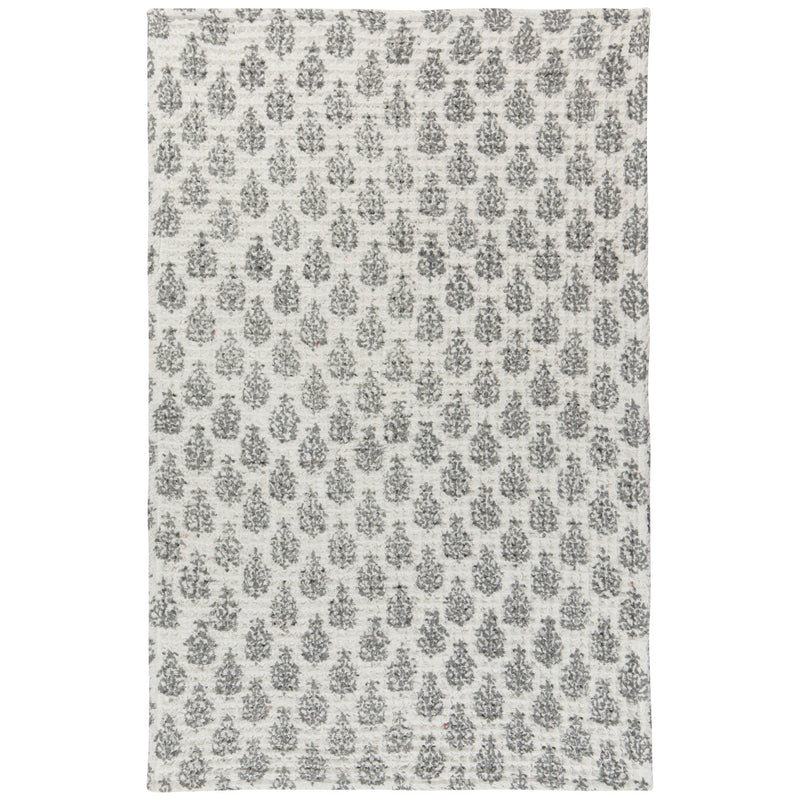 Heirloom - Kitchen Towel Block Print Waffle Blomma | Gray