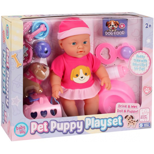 Incredible - 12" BABY DOLL - LILLY PET PUPPY PLAYSET
