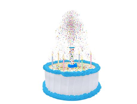 Just Funky - Cake Topper Party Popper - Blue