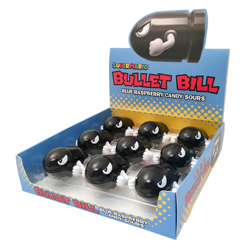 Boston America - NINTENDO - SUPER MARIO - BULLET - BLUE RASPBERRY SOURS CANDY - CDU