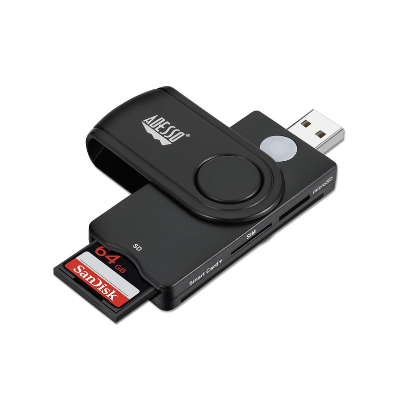 Adesso - TAA Smart Carder Reader with SD slot (TAA Compliant)