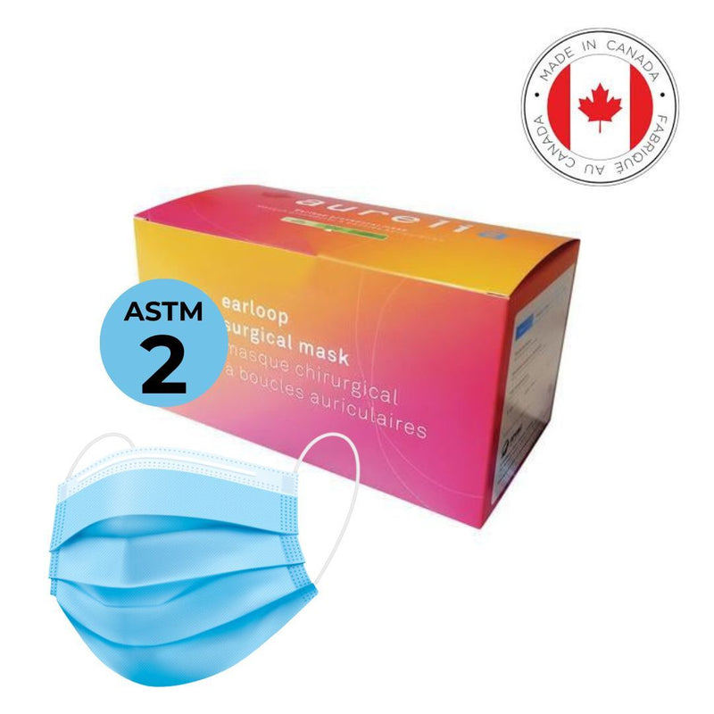 Aurelia - Disposable Procedural Blue Mask Level ASTM 2 (50-PACK)