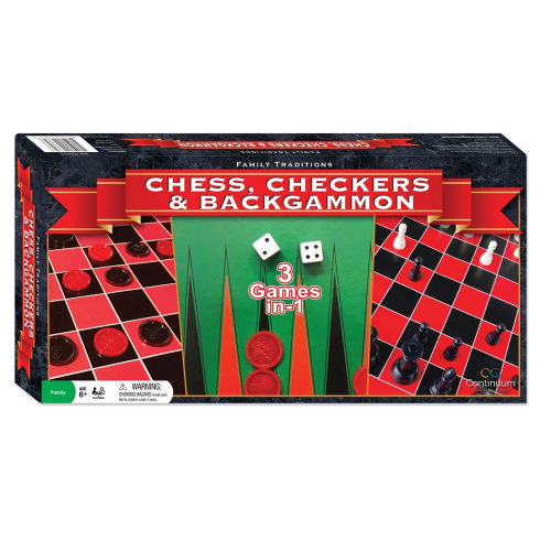 Continuum Games - 3-IN-1 - Chess / Checkers / Backgammon
