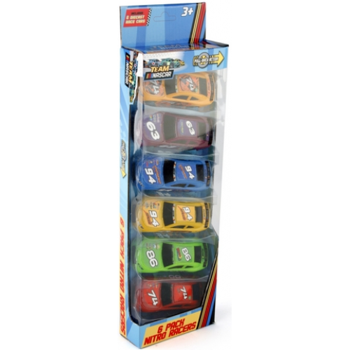 Lollipop - Nascar 6PK Pull Back Nitro Racer