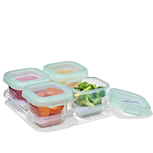 OXO Tot - Baby Blocks Food Storage Containers | 6 oz, Set of 4, Opal