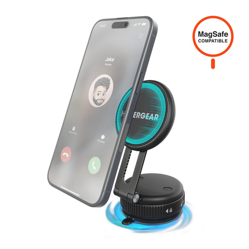 Hypergear - HyperGear Car Mount Mag Vac Magnetic with Multi-Surface Suction - Black