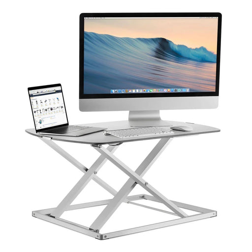 Mount-IT - Mount-It! Sit Stand Desk Converter 31.25 x 22 In Height up to 16 In Ergonomic 2lb Max Weight - White