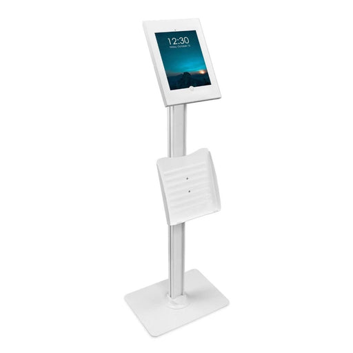 Mount-IT - Mount-It! Tablet Floor Stand Kiosk with Document Holder Fits iPads up to 11In Rotating & Tilting Head Lockable Enclosure Heavy Duty Stand