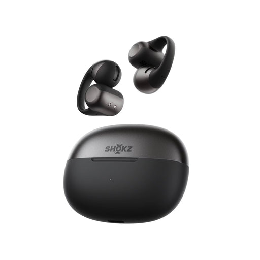 Shokz - Shokz OpenDots 2 BLACK True Wireless Earbuds Clip On Nickel Titanium Ultra Lightweight Premium Dolby Audio Triple Mic - IP57 Water Resistant - Wireless Charge Case 40hr Playtime