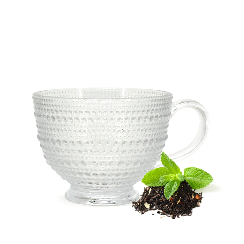 CH'A Tea - BEADS Textured Glass Tea Cup