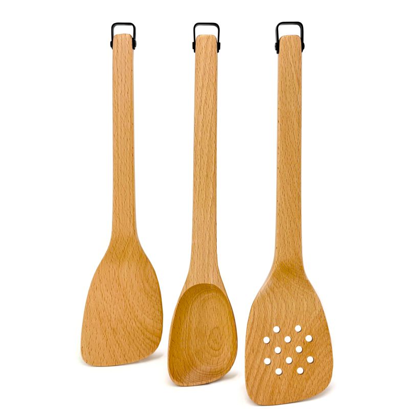 Danesco - 3 pc Beechwood Utensil Set
