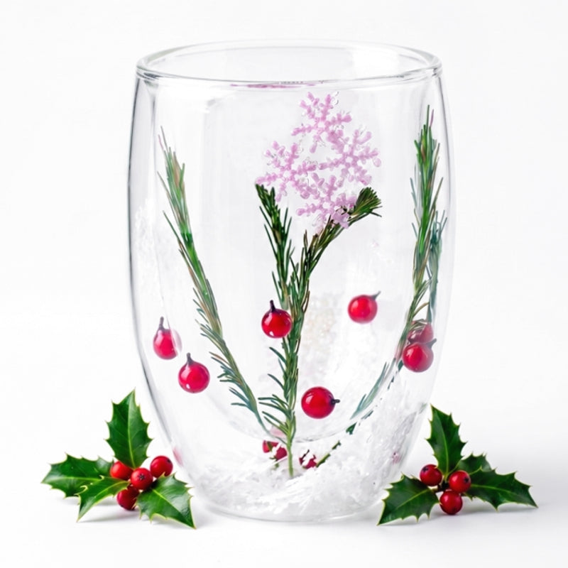 Danesco - HOLIDAY Double-Walled Glass Tumbler
