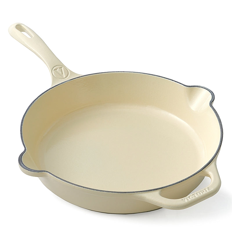 Victoria - WHITE SABLE Enameled Cast Iron Skillet