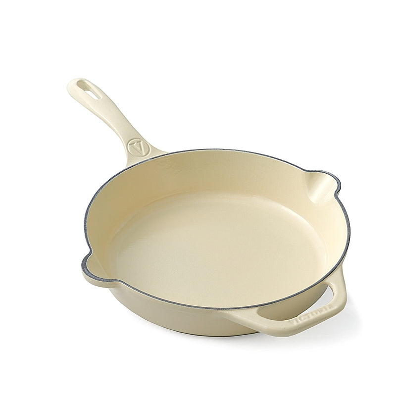 Victoria - WHITE SABLE Enameled Cast Iron Skillet