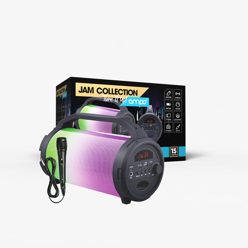 AMPD - Speaker Bluetooth LED Light Show Bazooka with Mic