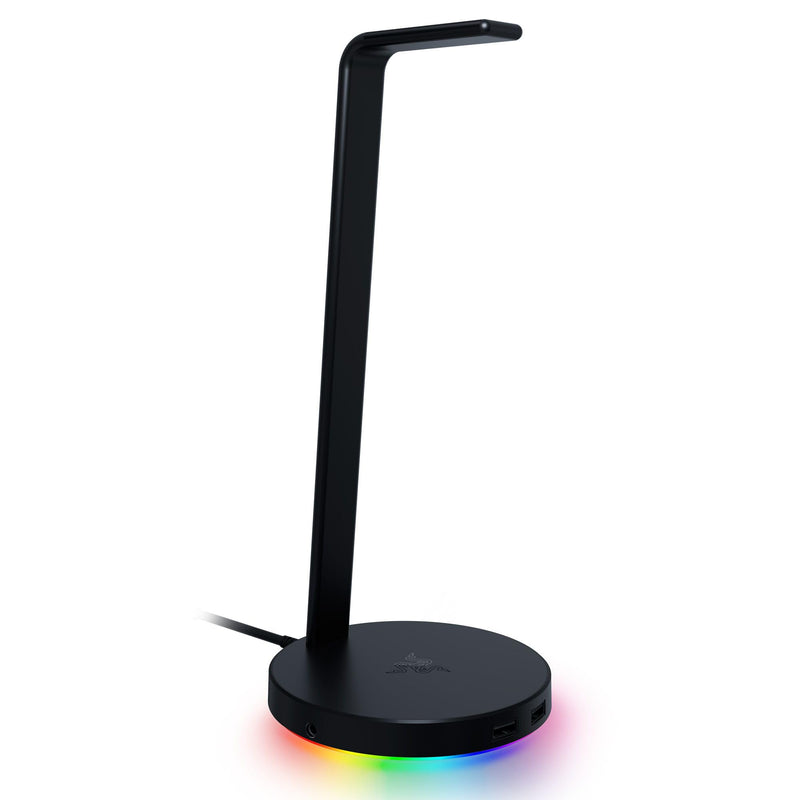 Razer - Gaming Headset Stand Base Station V2 Chroma with Dual USB 3.1 Ports Built-In DAC 7.1 Surround Sound Chroma RGB - Black
