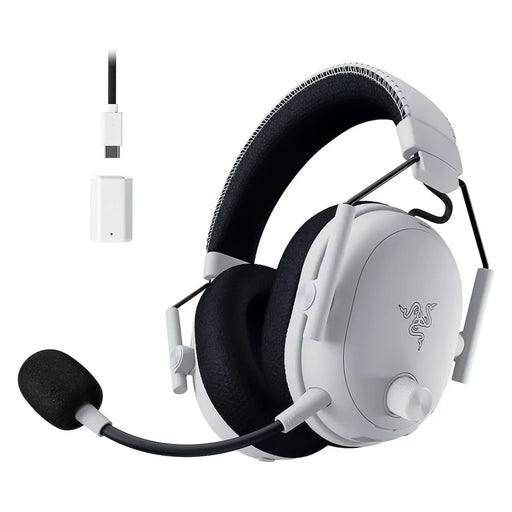 Razer - Gaming Headset Wireless BlackShark V3 Pro Hybrid ANC with Detachable HyperClear Full Band 12MM Mic THX Spatial Audio Bluetooth/2.4GHz/USB - White