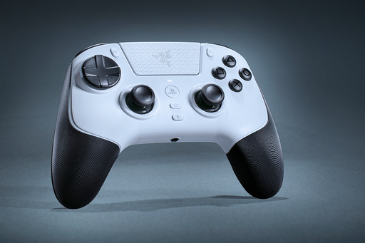 Razer - PlayStation Gaming Controller Wireless Raiju V3 Pro TMR Thumbsticks with Swappable Caps 6 Remappable Buttons HyperTriggers for PS5 and PC - White