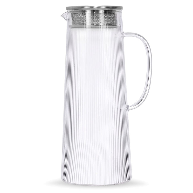 Brilliant - Ribbed Clear Pitcher with Lid 1.5 L