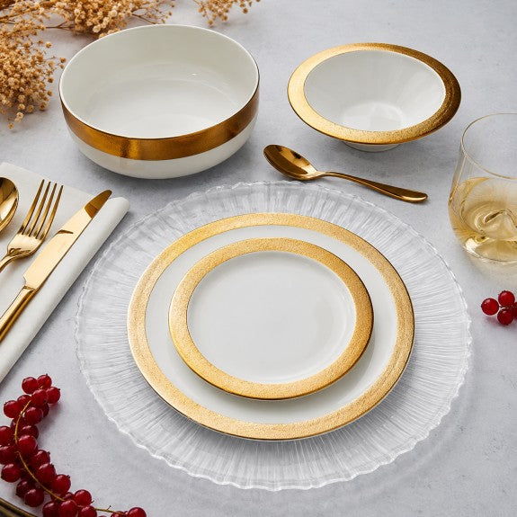 Brilliant - Scallop Glass Charger Plate 33 cm, Set of 4