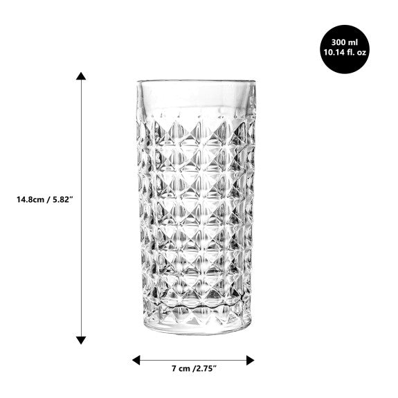 Brilliant - Diamond Highball Glass 300 ml, Set of 4