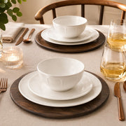Brilliant - Walnut Wood Charger Plate 33 cm, Set of 4
