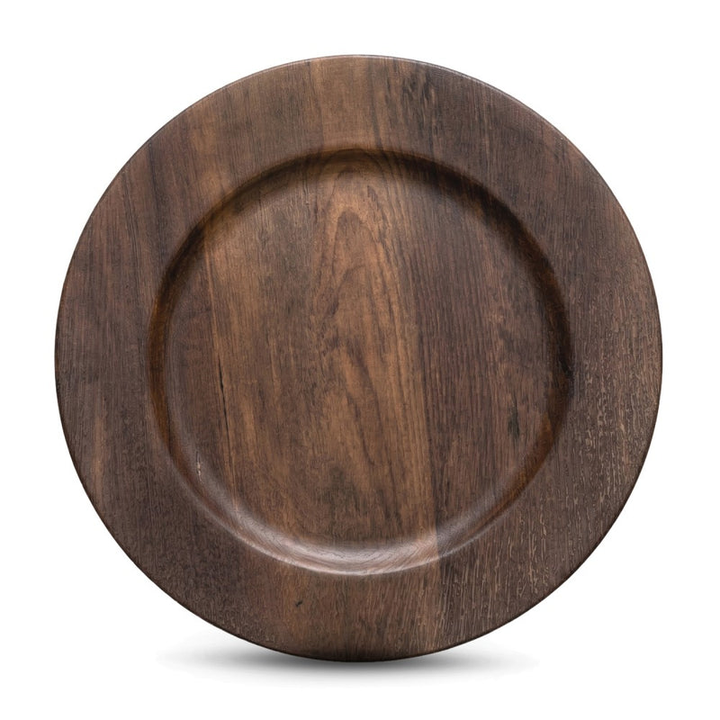 Brilliant - Oak Wood Charger Plate 33 cm, Set of 4