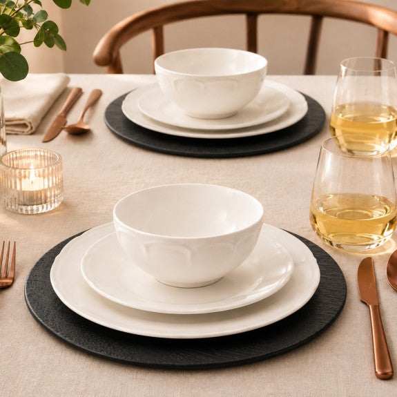 Brilliant - Black Wood Charger Plate 33 cm, Set of 4