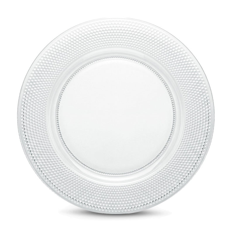 Brilliant - Hammered Rimmed Acrylic Charger Plate 33 cm, Set of 4