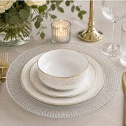 Brilliant - Hammered Rimmed Acrylic Charger Plate 33 cm, Set of 4