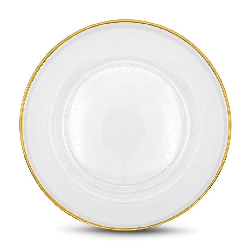 Brilliant - Gold Rimmed Acrylic Charger Plate 33 cm, Set of 4