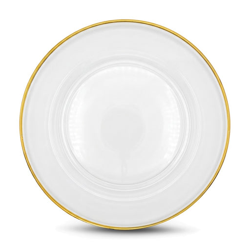 Brilliant - Gold Rimmed Acrylic Charger Plate 33 cm, Set of 4
