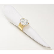 Brilliant - Medallion Marble White Napkin Ring, Set of 4