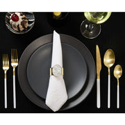 Brilliant - Medallion Marble White Napkin Ring, Set of 4