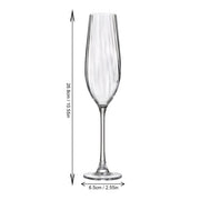 Crystalite Bohemia - Columba Optic Stemmed Flute Glass 260 ml, Set of 6