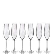 Crystalite Bohemia - Columba Optic Stemmed Flute Glass 260 ml, Set of 6