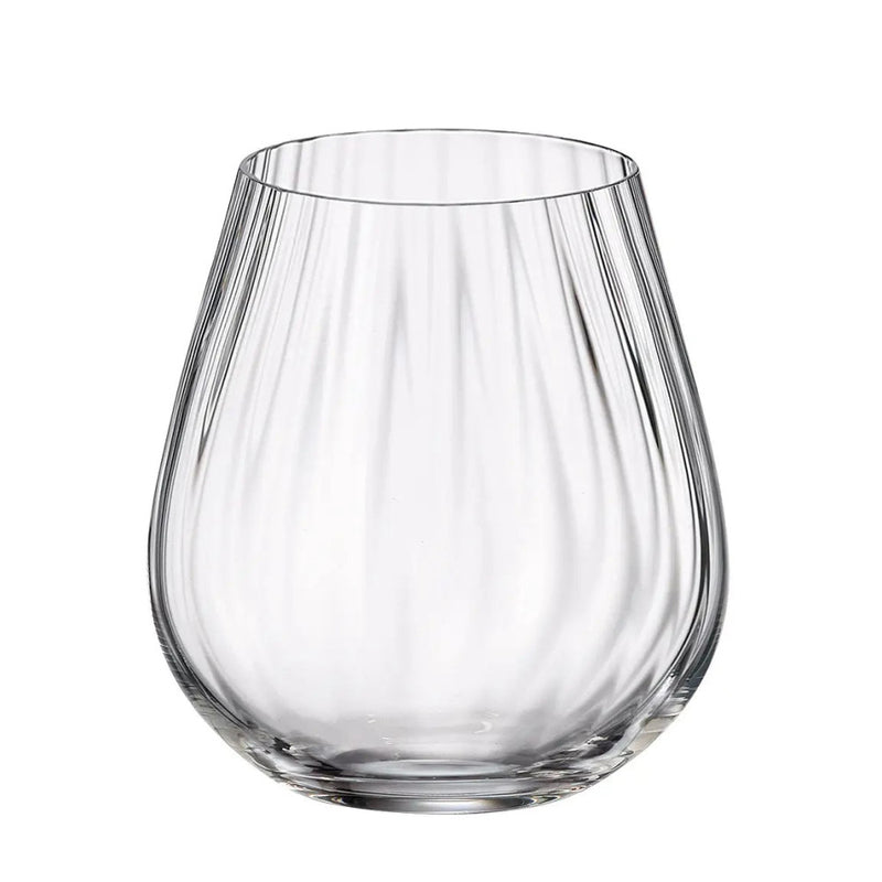 Crystalite Bohemia - Columba Optic Stemless Wine Glass 380 ml, Set of 6