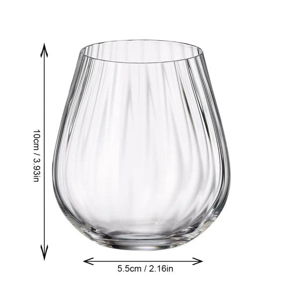 Crystalite Bohemia - Columba Optic Stemless Wine Glass 380 ml, Set of 6