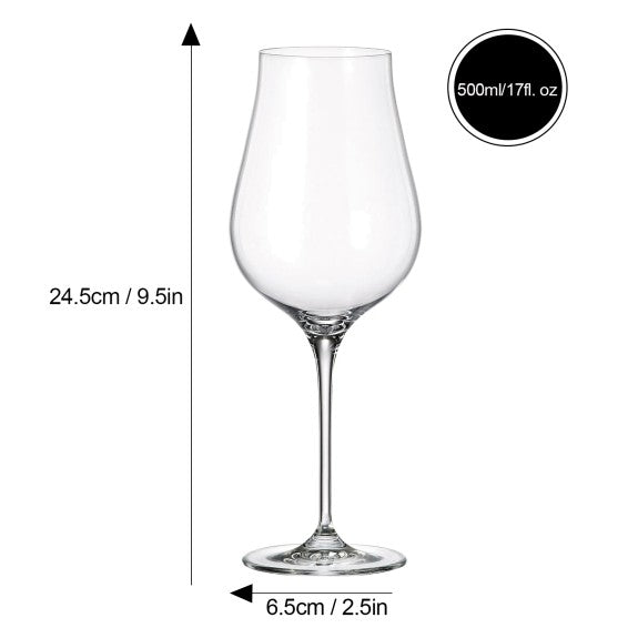 Crystalite Bohemia - Limosa Universal Stemmed Wine Glass 500 ml, Set of 6