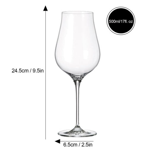 Crystalite Bohemia - Limosa Universal Stemmed Wine Glass 500 ml, Set of 6