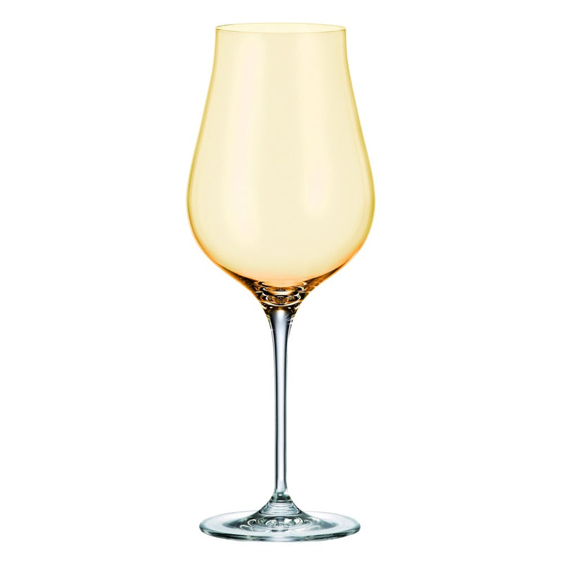 Crystalite Bohemia - Limosa Amber Stemmed Wine Glass 500 ml, Set of 4