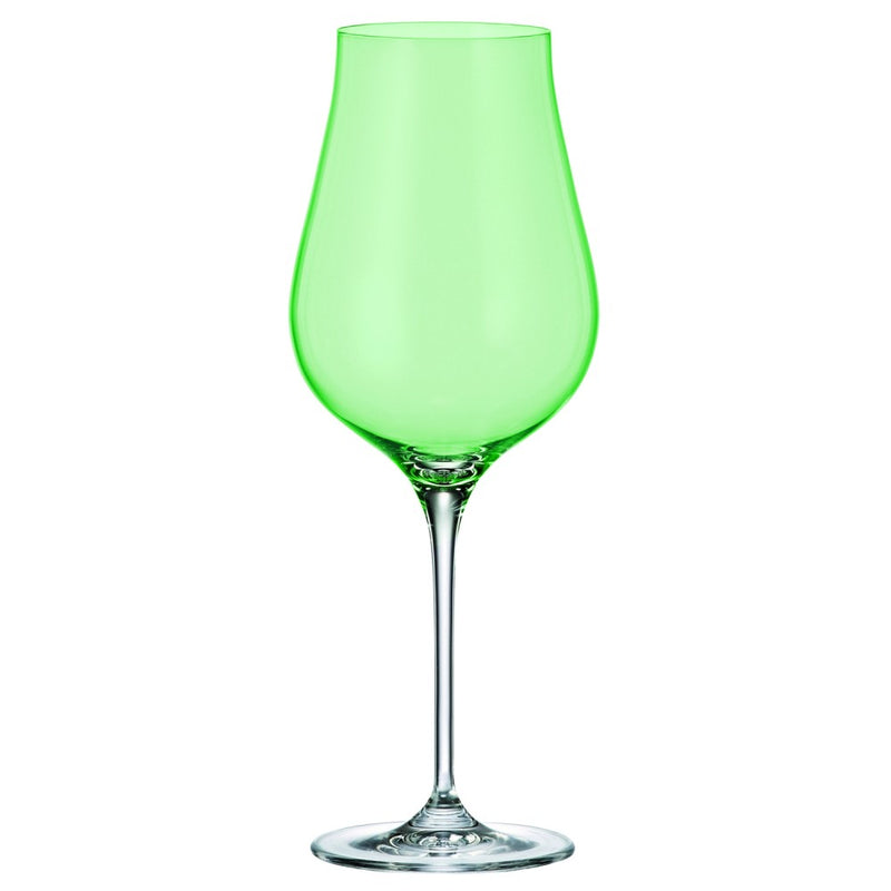 Crystalite Bohemia - Limosa Green Stemmed Wine Glass 500 ml, Set of 4